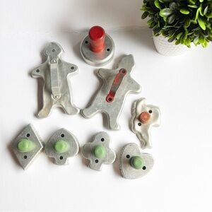 1940’s-1950’s Vintage Cookie Cutter Set -with wooden handles